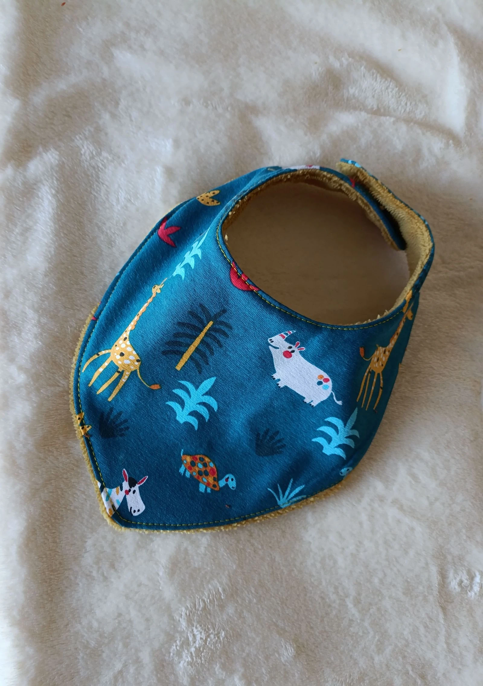 Bavoir bandana bébé - évolutif - motifs animaux 